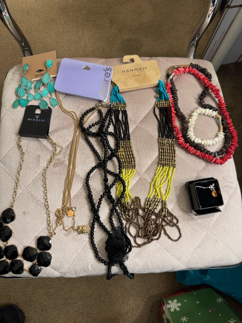 Hannah Layered Beaded Necklace with Black, Yellow & Turquoise Accents